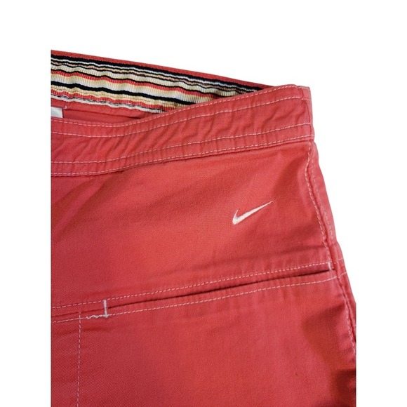 Nike Womens Trouser Pants S Red Drawstring Waist Flat Front Mid Rise Pockets - Picture 3 of 15